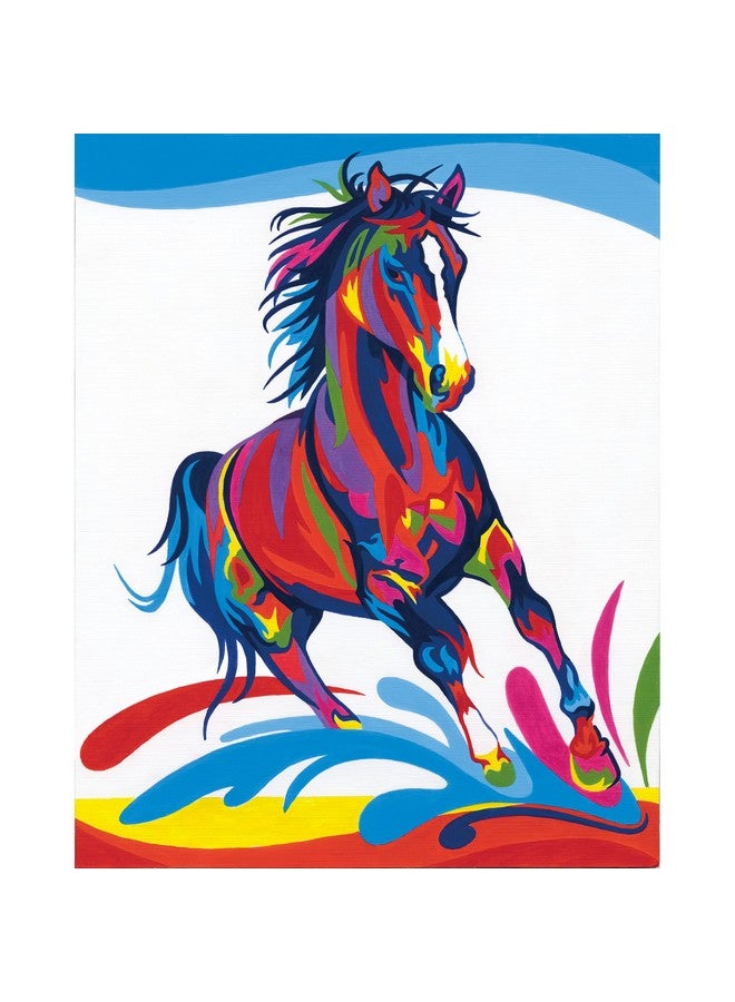 Dimensions PaintWorks Colorful Horse Paint by Number Kit for Kids and Adults, Finished Project 8" x 10", Multicolor 9 Piece - Image 5