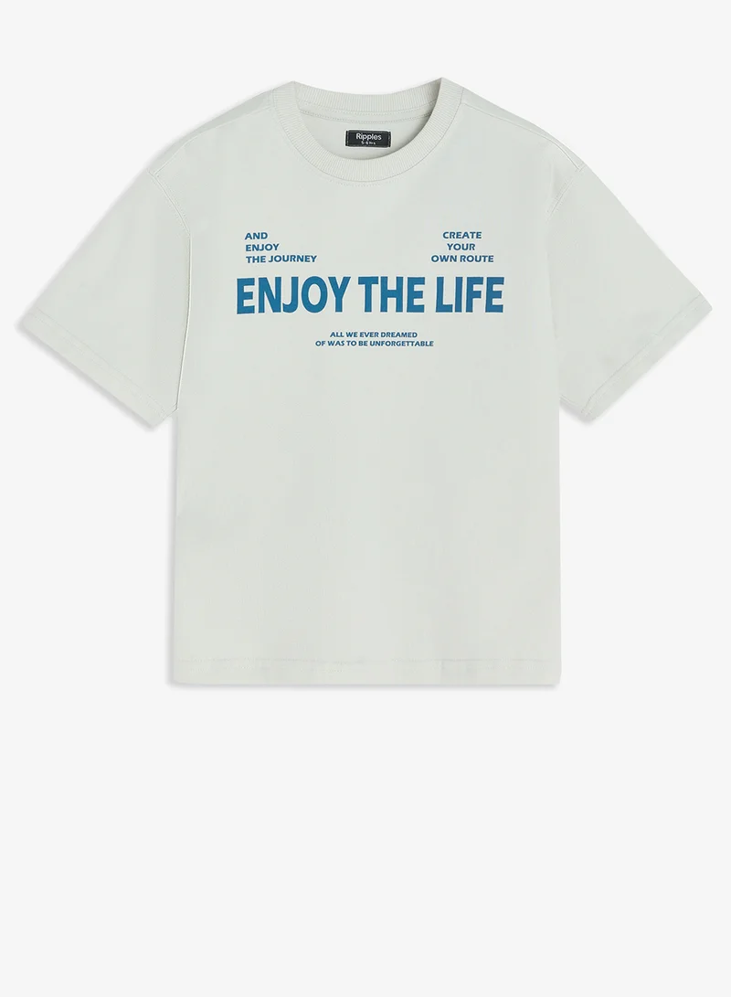 ريبلز مع نمشي Boys Drop Shoulder T-shirt & Shorts Set