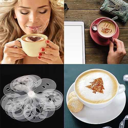 AIFUDA 3 Pack Stainless Steel Powder Shaker, Suger Shakers Coffee Cocoa Dredges with Fine-Mesh Lid, AIFUDA Power Can For Cooking Home Restaurant with 16 Pcs Printing Molds Stencils - Image 3