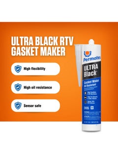 Permatex 24105 Ultra Black Maximum Oil Resistance Rtv Silicone Gasket Maker Sensor Safe And Non Corrosive For High Flex And Oil Resistant Applications 13 Oz  - Image 4