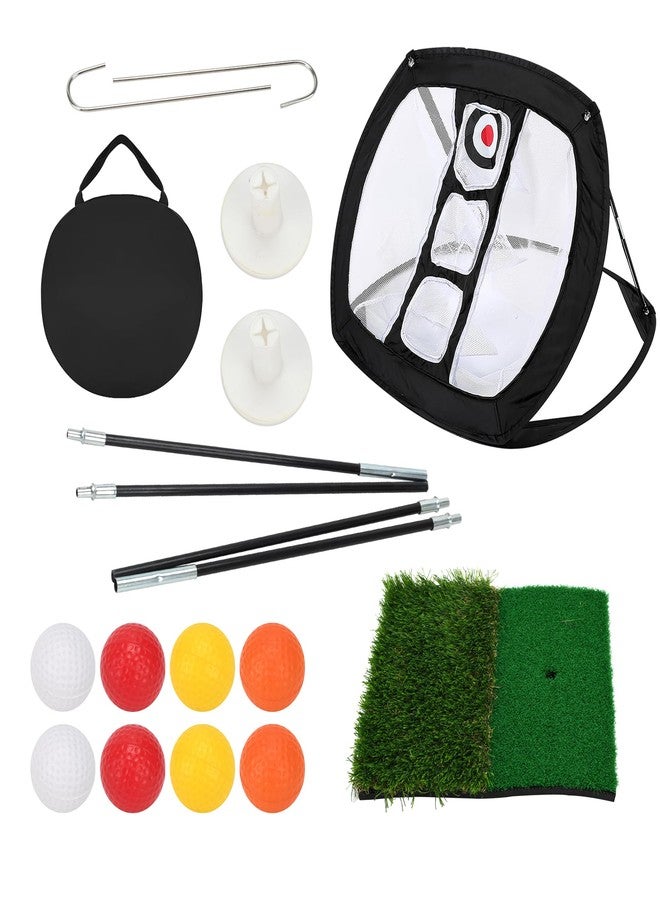 MFBJXC Pop-Up Golf Chipping Net Set with Mat & 8 Practice Balls- Professional Golf Chipping Practice Ideal for Indoor and Outdoor Training- - Gifts for Men, Golfers, Teenage Boys and Beginners - Image 1
