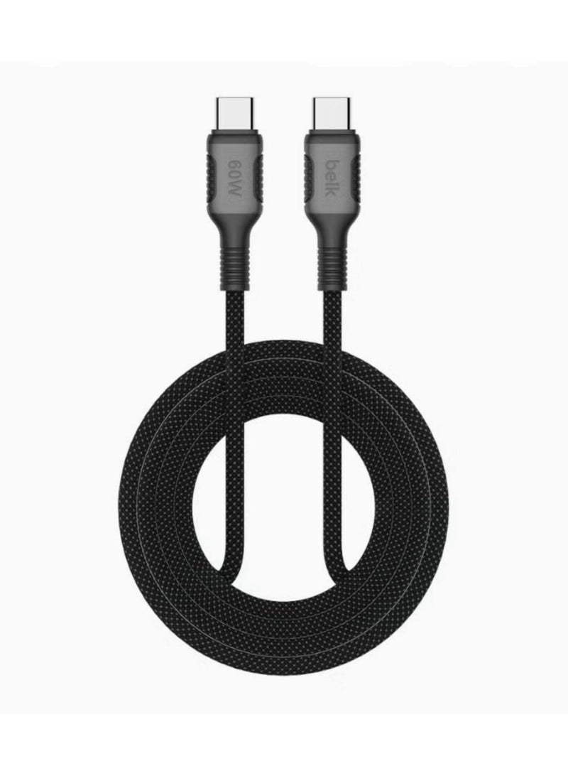بيلك كابل USB C إلى USB C 60 وات شحن سريع 2 متر متوافق مع iPhone 17 16 15 Series MacBook Pro iPad Pro Samsung Galaxy S25 S24 Ultra Z Fold OPPO Honor OnePlus Huawei - Image 1