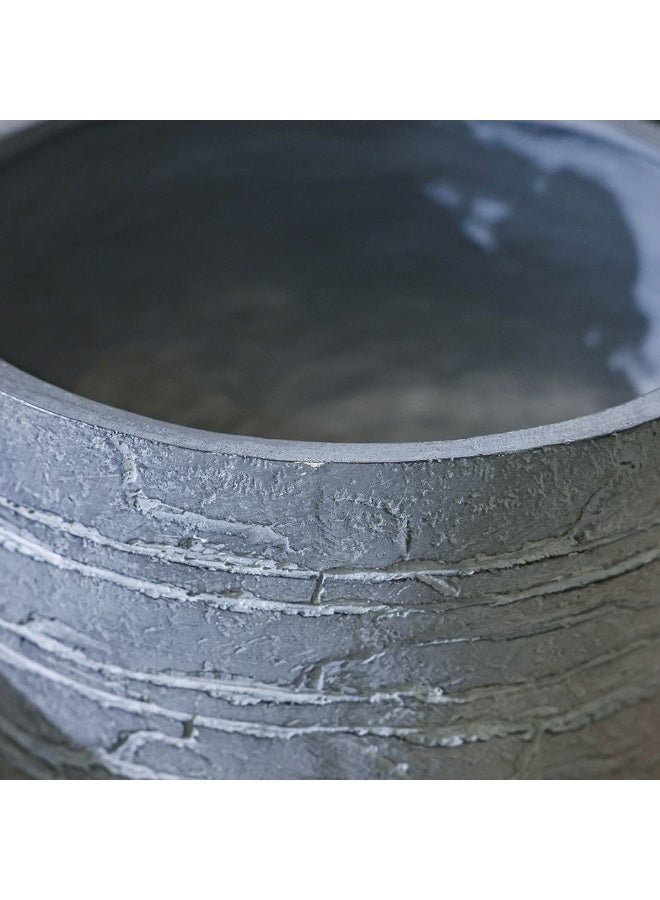 DANUBE HOME Fibre Clay Pots with Brick Texture – Lightweight, Weather-Resistant Fiber Clay Pot for Indoor & Outdoor Use; Rustic Urban Look Perfect for Homes & Gardens- 31.5X31.5X29.5 Cm - Image 2