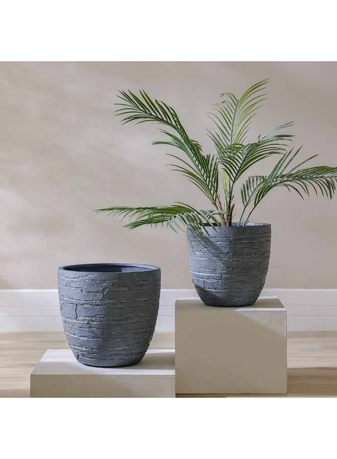 DANUBE HOME Fibre Clay Pots with Brick Texture – Lightweight, Weather-Resistant Fiber Clay Pot for Indoor & Outdoor Use; Rustic Urban Look Perfect for Homes & Gardens- 31.5X31.5X29.5 Cm - Image 3