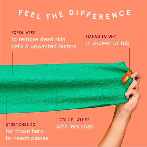 Cleanlogic Body Exfoliating Cloth, Stretchy Exfoliator Bath and Shower Washcloths for Smooth and Softer Skin, Reusable Daily Skincare Tool, Assorted Colors, 3 Count Value Pack - Image 2