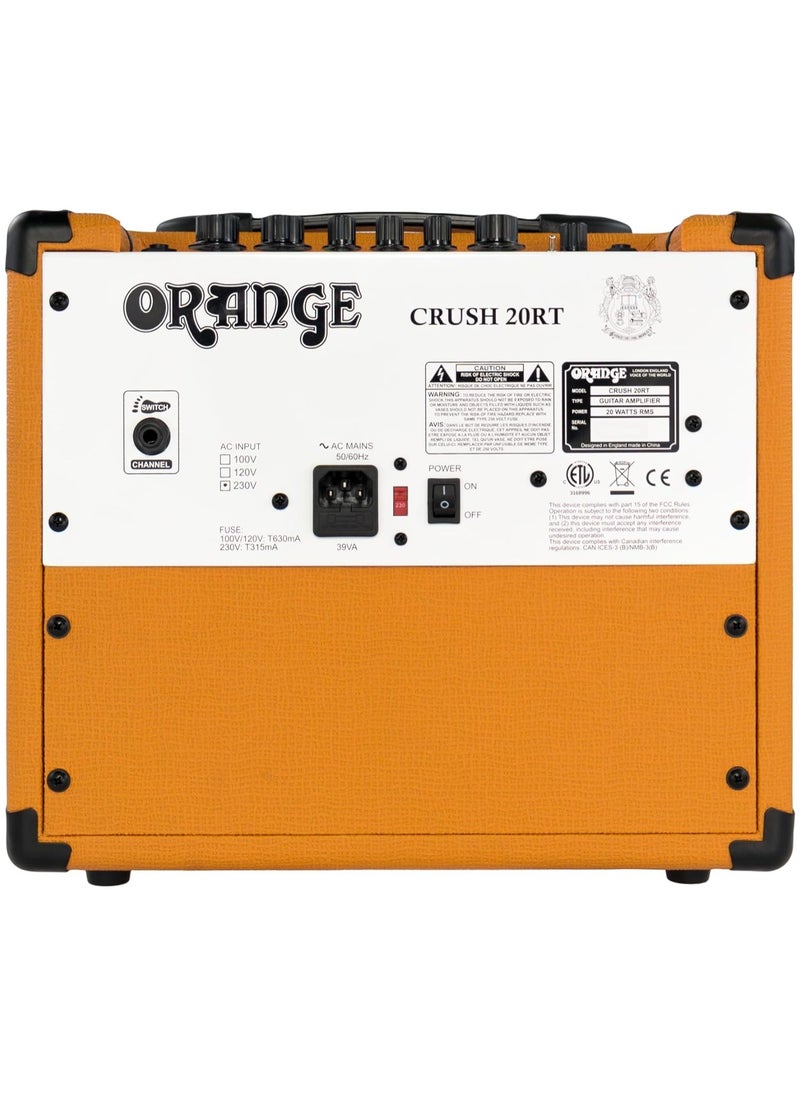 Orange Orange Crush 20RT 20W 8" 2-Channel Guitar Amplifier and Speaker Combo, Black  - Image 4