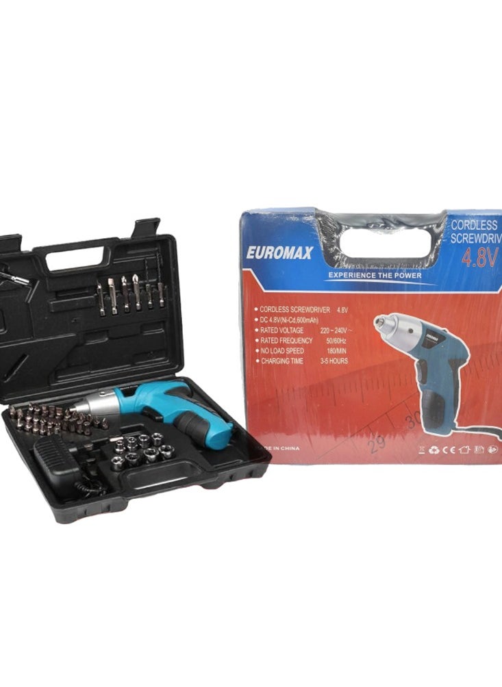 EUROMAX - EUROMAX 4.8V Rechargeable Cordless Screwdriver with Light - Image 1