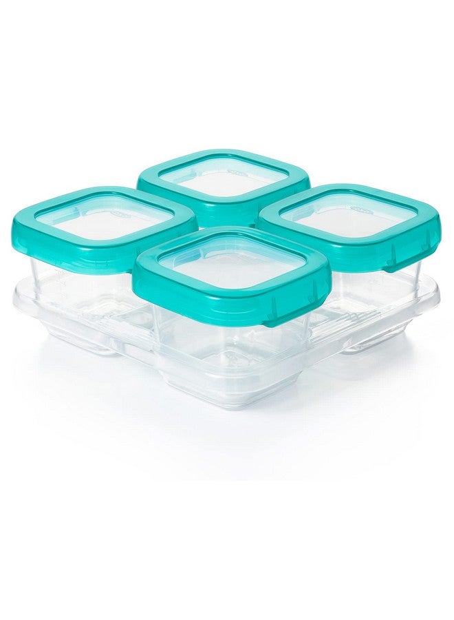 OXO TOT Baby Blocks Food Storage Containers Teal 6 Oz - Image 1