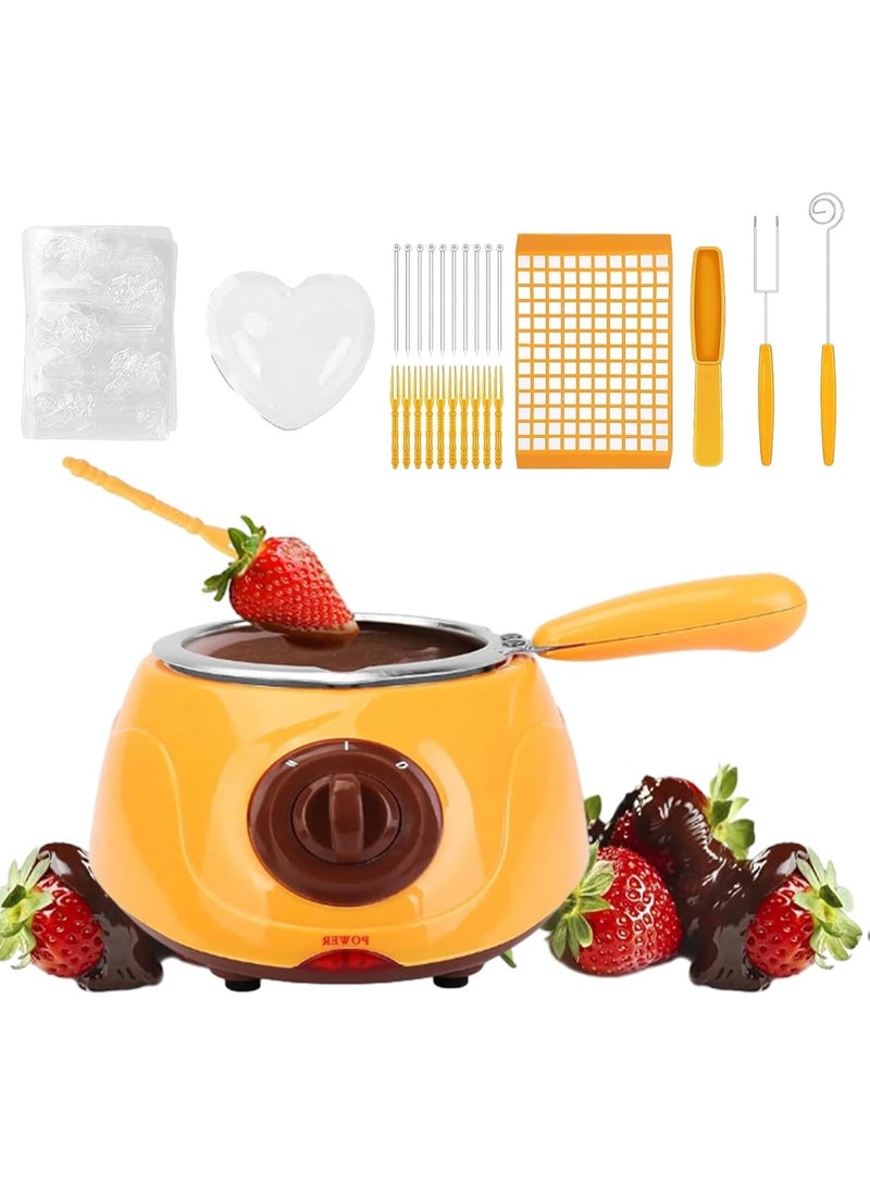 موثوقية التنبؤ طقم فوندو الذوبان، وعاء ذوبان الشوكولاتة الكهربائي، نافورة فوندو الشوكولاتة، آلة تسخين شوكولاتة الحليب، الجبن، الزبدة، الحلوى (أصفر) - Image 1