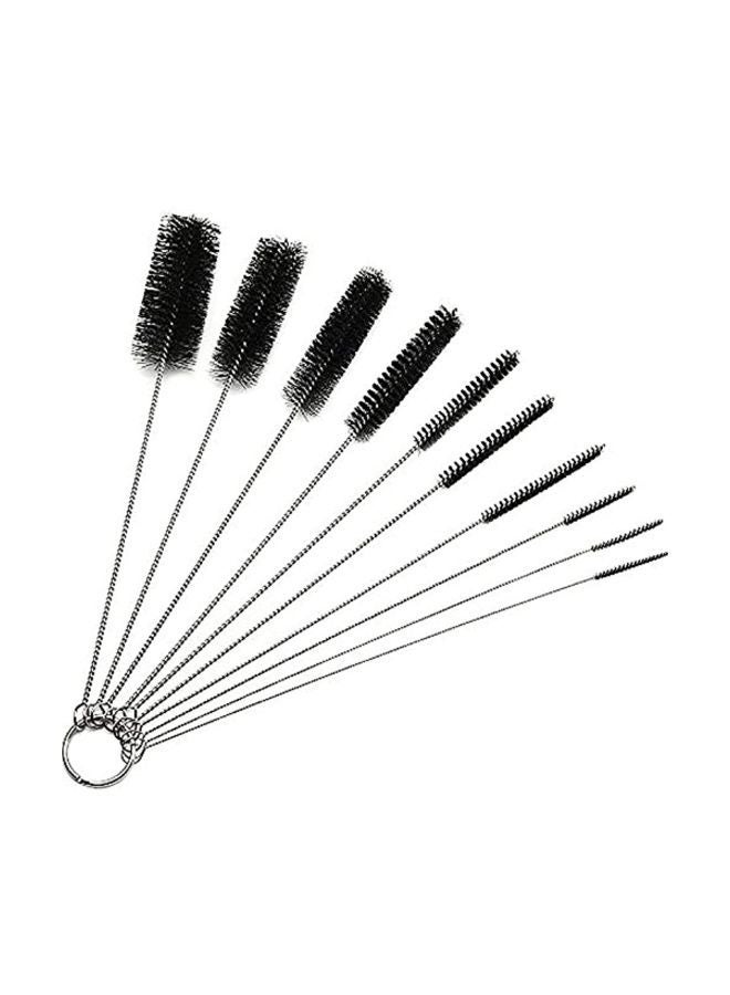 NIBEMINENT 10-Piece Nylon Tube Brush Pipe Black 8.3x2x2inch - Image 1
