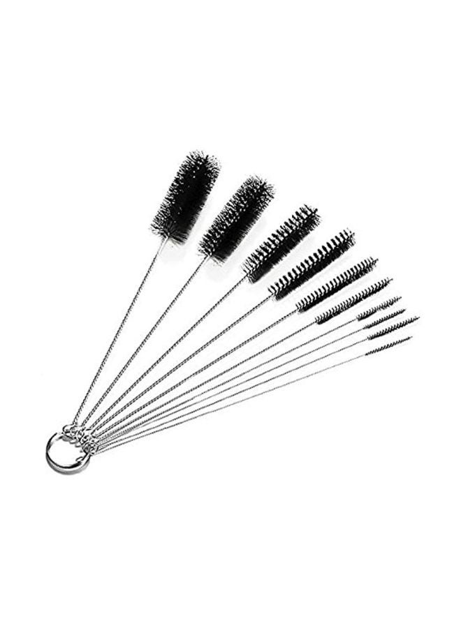 NIBEMINENT 10-Piece Nylon Tube Brush Pipe Black 8.3x2x2inch - Image 2