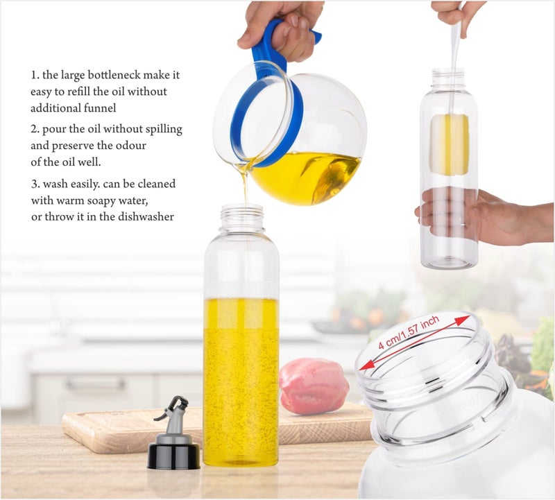 SPECIFY Eze Flow 1000 ml Oil Dispenser and Pourer with Measurement, Cooking Oil Dispenser Bottle, Leakproof, Spill Proof, Big Bottleneck Easy Refill Kitchen Accessories item (1 litre, Set 1) - Image 3