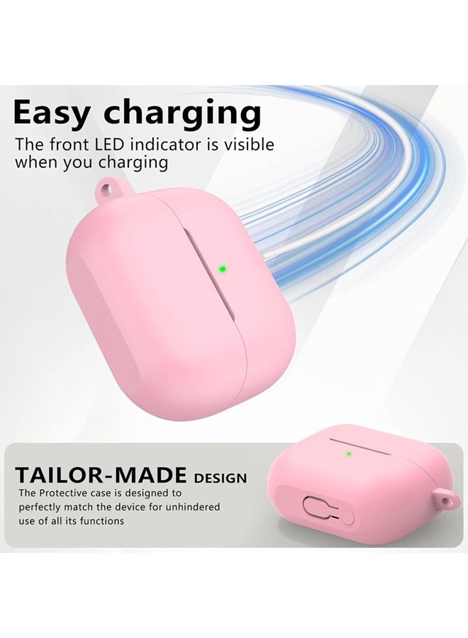 SJet Samsung Galaxy Buds 3 & Pro Case Cover with Cleaner Kit, Soft Silicone Case with Carabiner(Pink) - Image 4