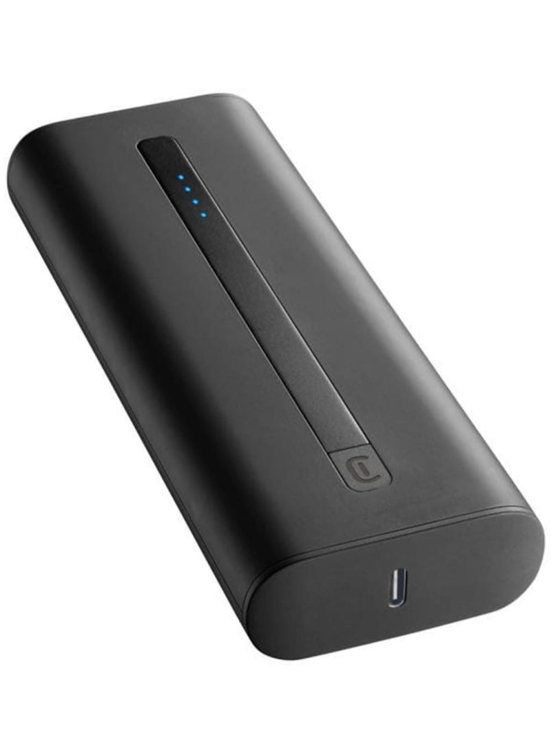 سيلولار لاين بنك الطاقة Cellularline Thunder بسعة 20000 مللي أمبير في الساعة. إنه شاحن بطارية محمول للأجهزة الإلكترونية مثل الهواتف الذكية والأجهزة اللوحية (BKLACK) - Image 2
