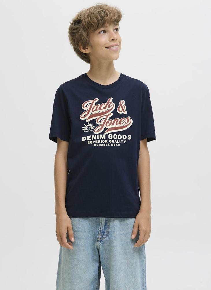 Jack & Jones Junior Kids 2 Pack Log Crew Neck T-Shirt - Image 1