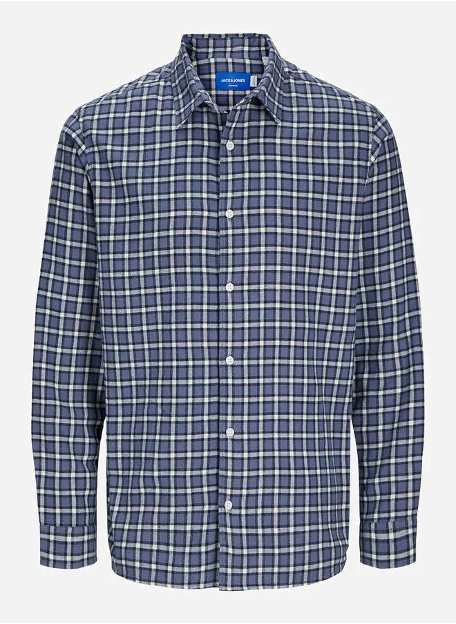 JACK & JONES Checkered Button Placket Shirt