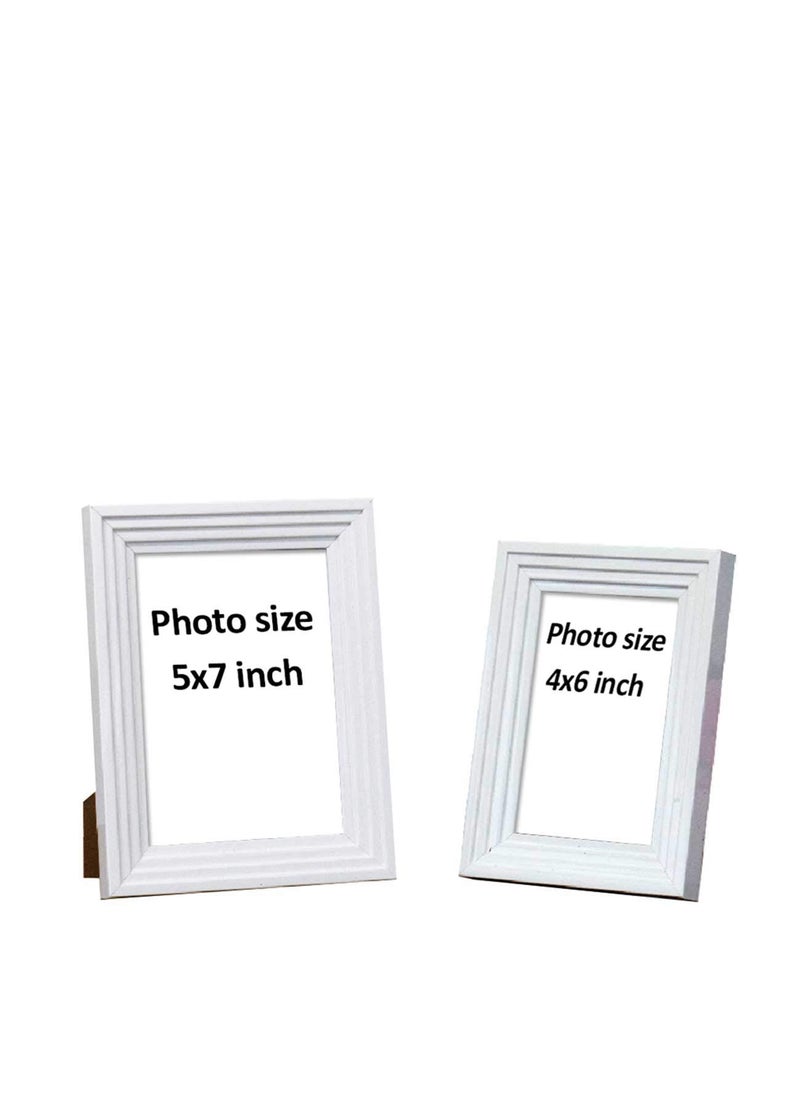 Art Street Art Street Table Photo Frame/Picture Frame for Desk (Photo Size 5"X7" & 4"X6") Photo Gift/Love Gift - (Set of 2- White)  - Image 3
