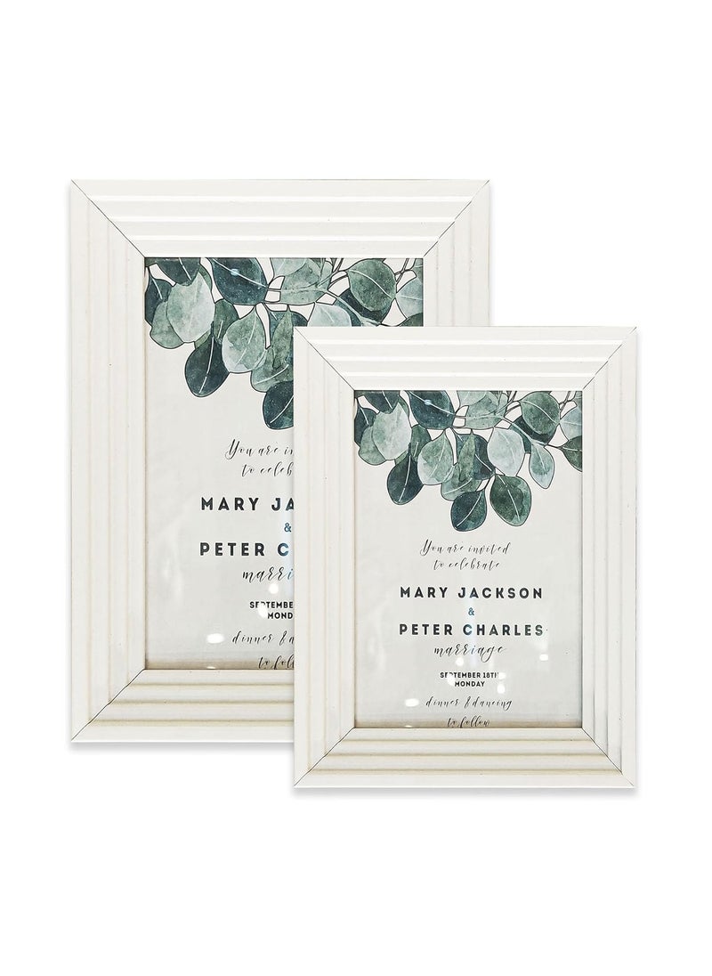 Art Street Art Street Table Photo Frame/Picture Frame for Desk (Photo Size 5"X7" & 4"X6") Photo Gift/Love Gift - (Set of 2- White)  - Image 4