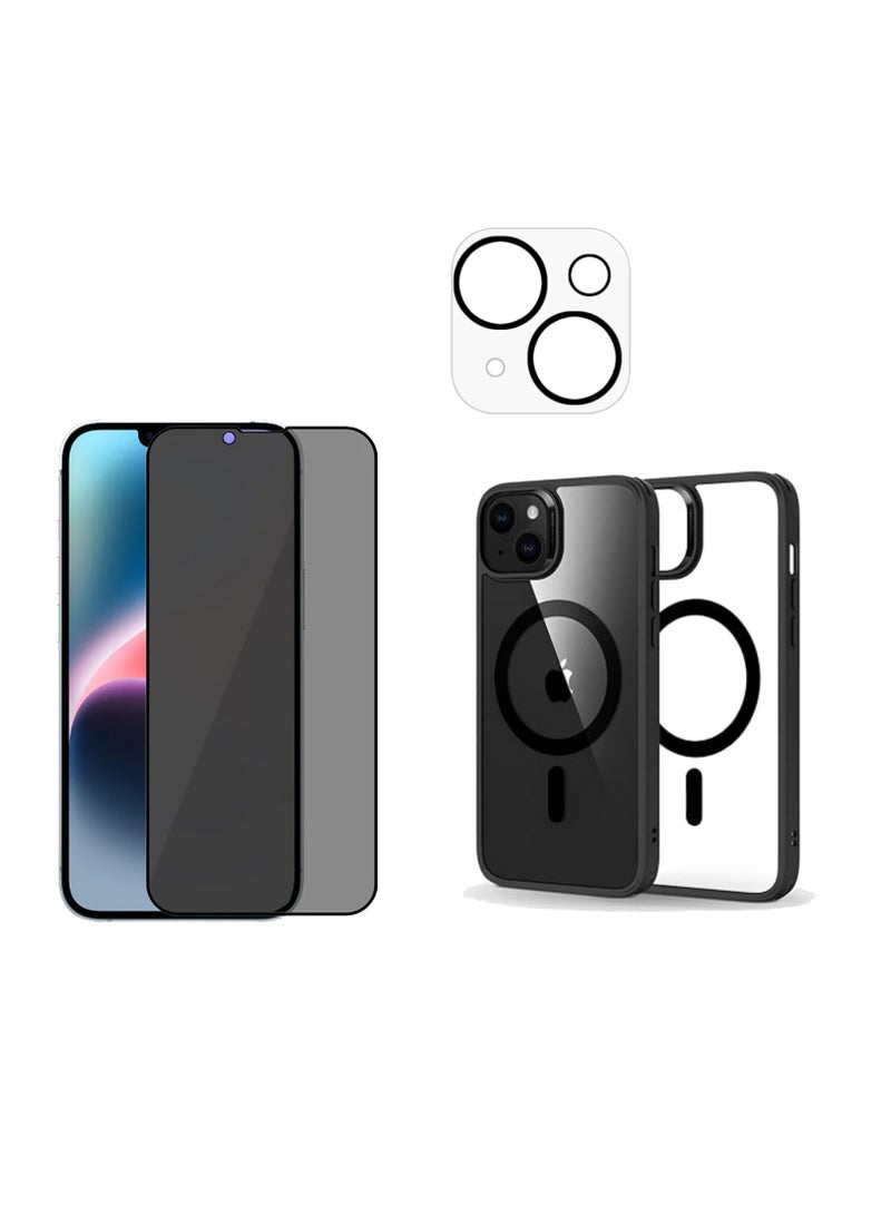 DIGI CORE iPhone 14 Magsafe Case With Camera Lens For iPhone 14 Privacy Screen Protector 6.1 Inch Easy Installation Kit Auto Alignment 9H Hard 99.99% HD Clear Bubble Free Anti Spy - Image 2