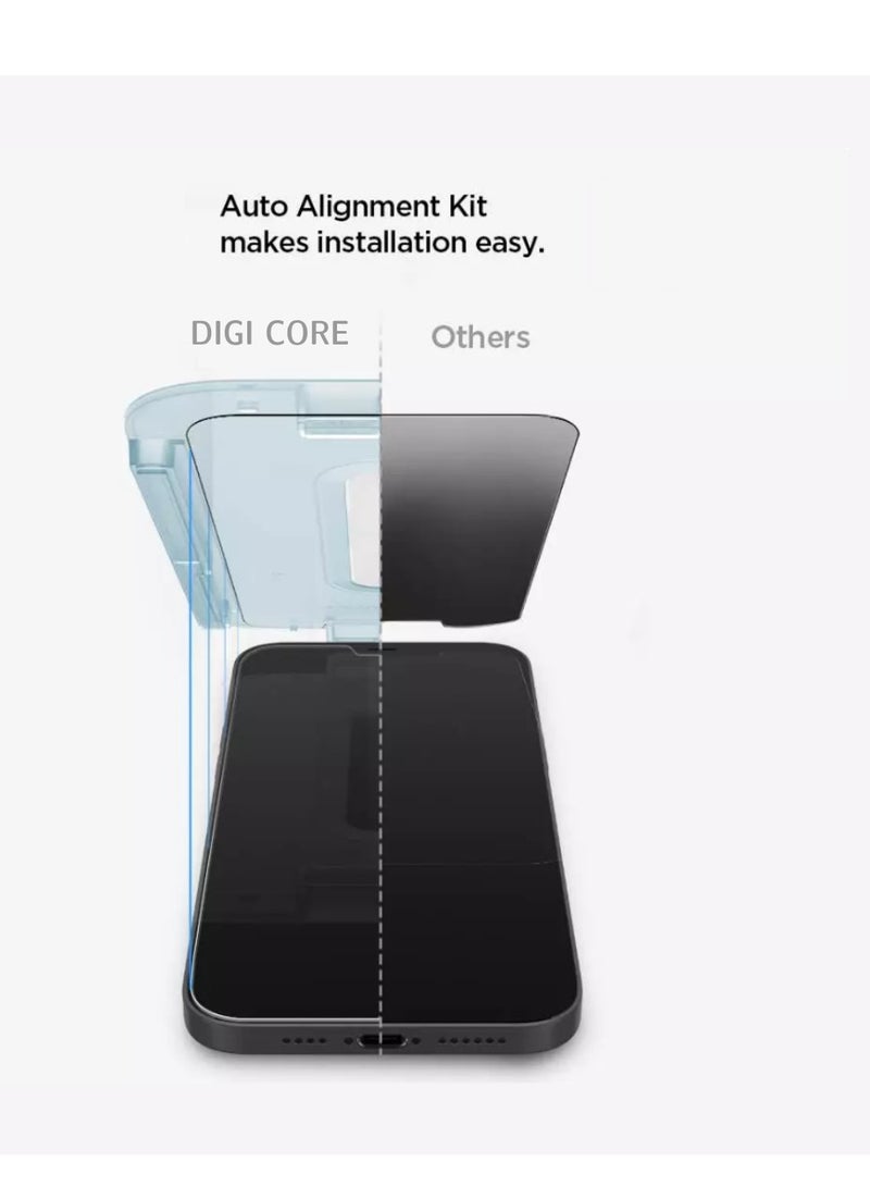 DIGI CORE iPhone 14 Magsafe Case With Camera Lens For iPhone 14 Privacy Screen Protector 6.1 Inch Easy Installation Kit Auto Alignment 9H Hard 99.99% HD Clear Bubble Free Anti Spy - Image 5