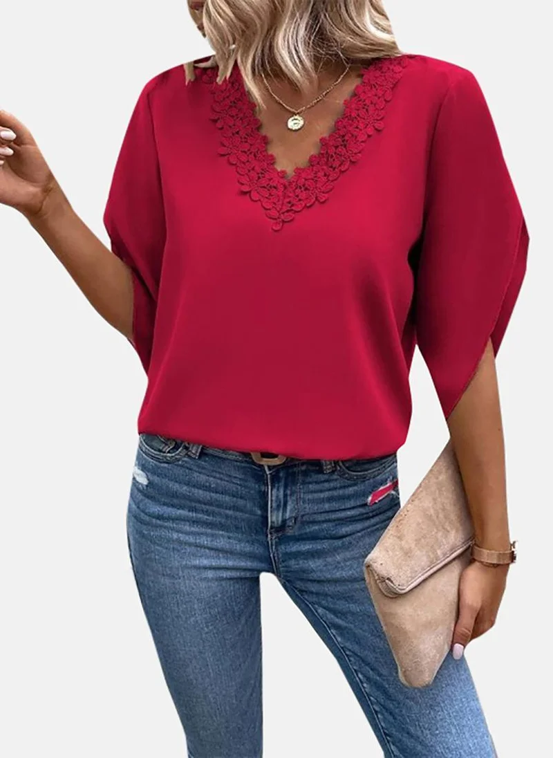 YUNIQEE Red Solid Top
