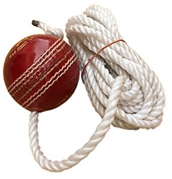 TIMA Leather Cricket Shot Practice Hanging Ball, String Cricket Ball and Knocking Cricket Ball with Rope (Multi-Color) (Pack of 1) - Image 1