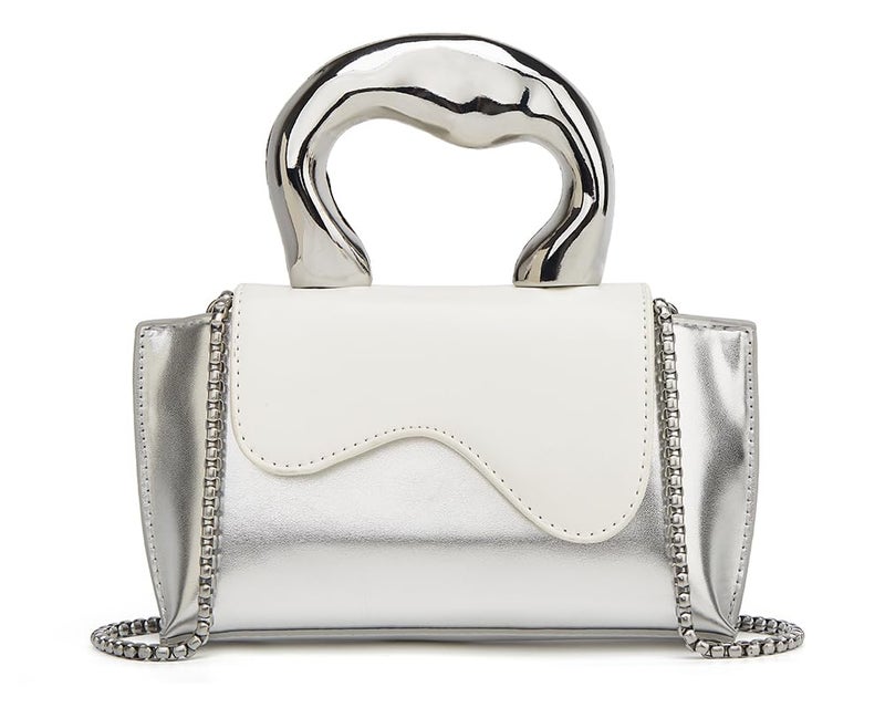 Jusavie Small Silver Bag Crossbody Bags Satchels Y2K Evening Bags Handbag for Women Hobo Bags Shoulder Bags Tote Bag for Women 2024 - Image 1