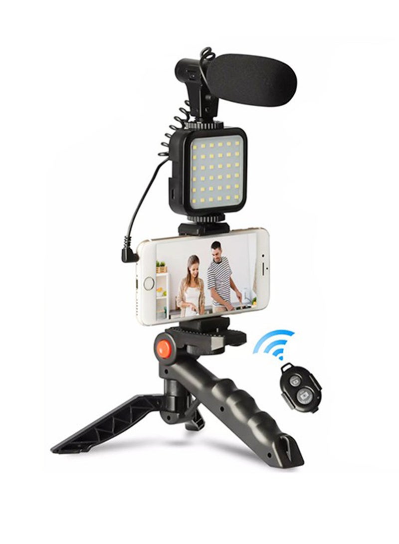 DUSALA Vlogging Live Streaming Kit With Microphone Tripod Black - Image 1