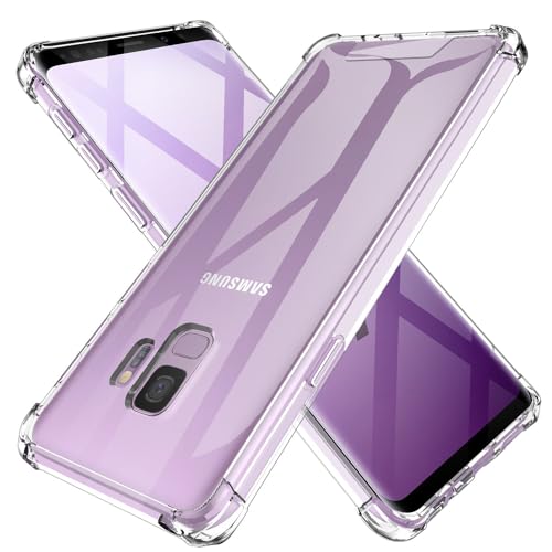 KIOMY Clear Case for Samsung Galaxy S9 Airbags Corners Shockproof Bumper Protective Cover Hybrid Design Hard PC Back Flexible TPU Frame - Image 1