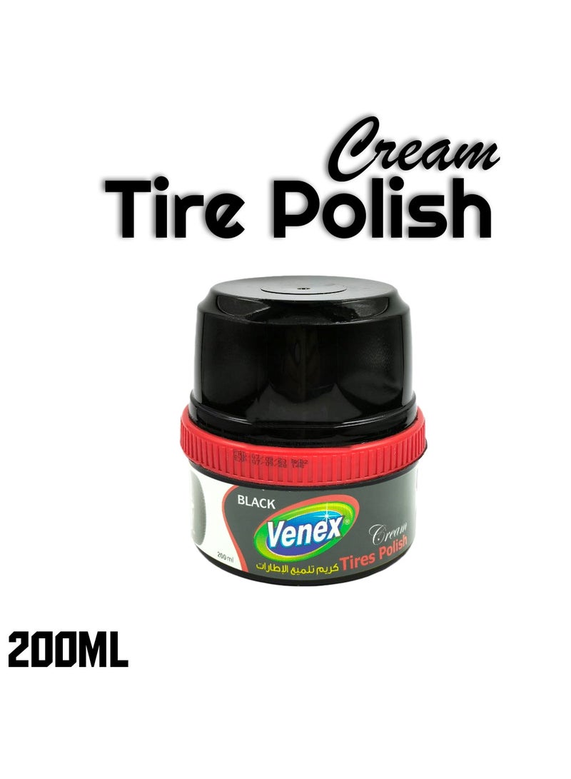 venex VENEX Tires Polishing Black Cream 200ml High Shine Car Tire Polish - Image 1
