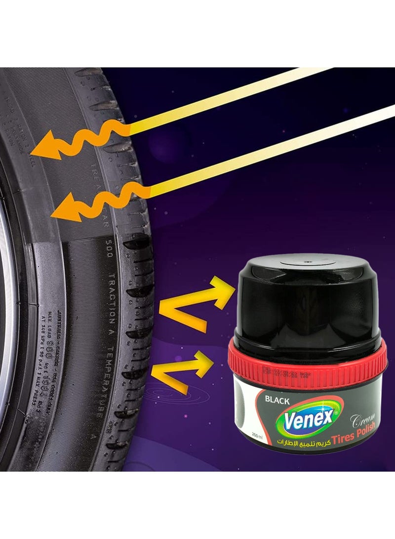 venex VENEX Tires Polishing Black Cream 200ml High Shine Car Tire Polish - Image 5