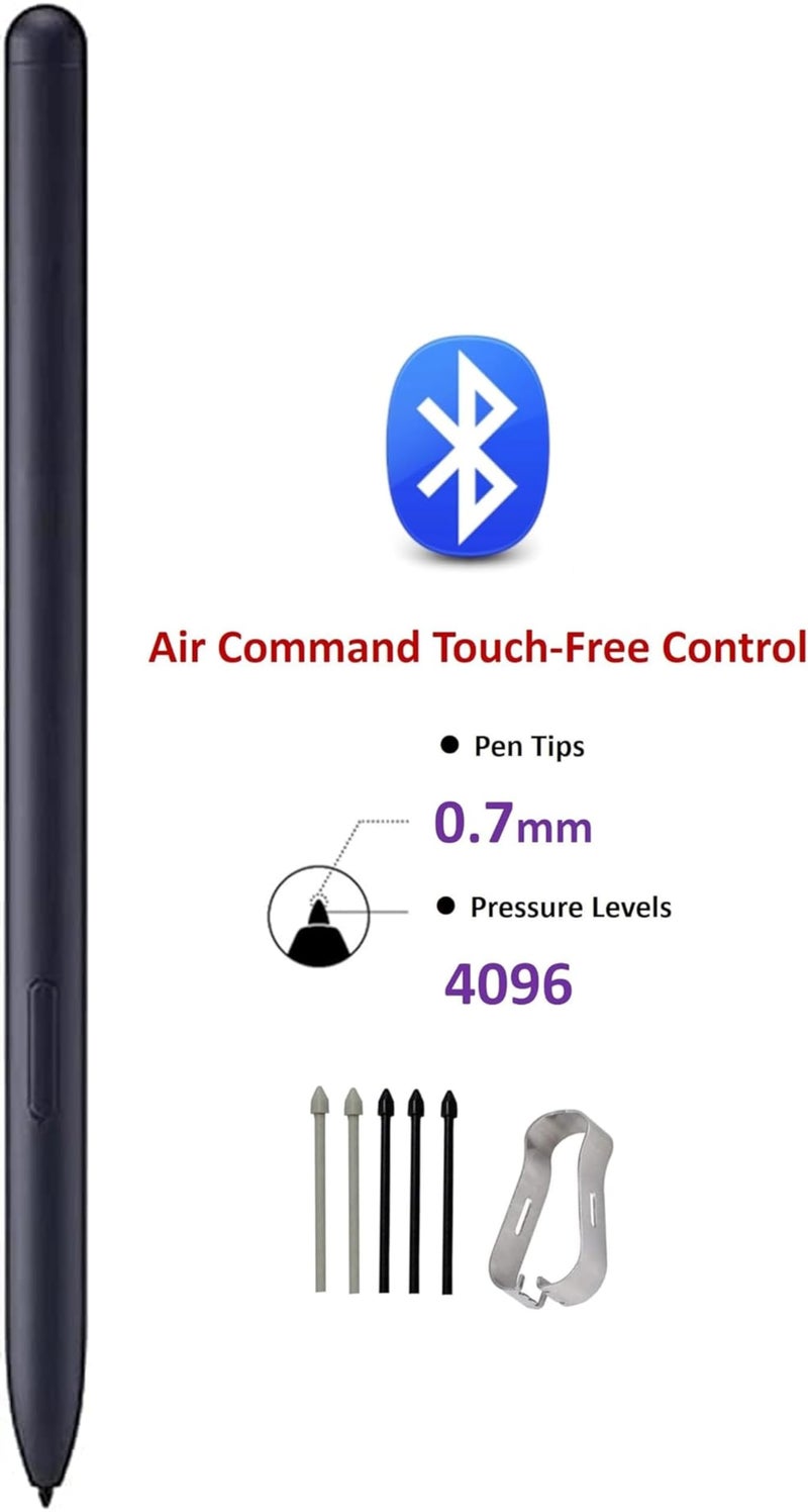 SLQ Tab S10 Plus S Pen (WithBluetooth I 4,096 Pressure Levels) Replacement for Samsung Galaxy Tab S10/10+ Plus/S10 Ultra All Versions Stylus Pen +Tips/Nibs (Black) - Image 1