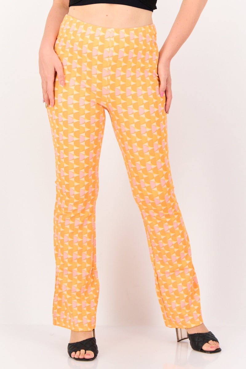 Cotton On Women Regular Fit Allover Print Wide Leg Pants, Multicolor  - Image 1