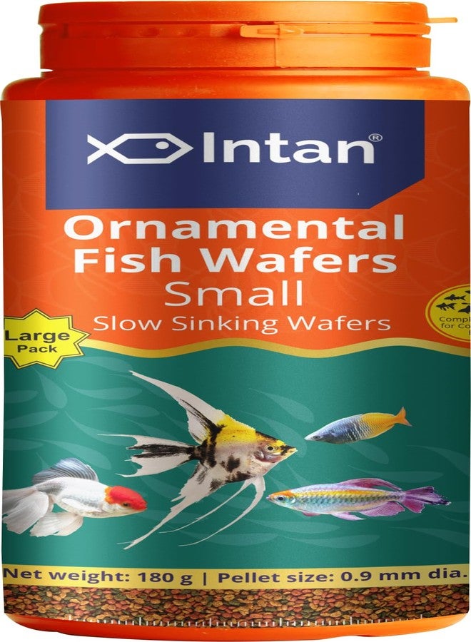 Intan Ornamental Fish wafers Fish Food | Small Slow Sinking Wafers for Aquarium Fish | Wafers for Health & Growth | Large Pack 180 G, Pellet Size 0.9 mm Dia - Image 1