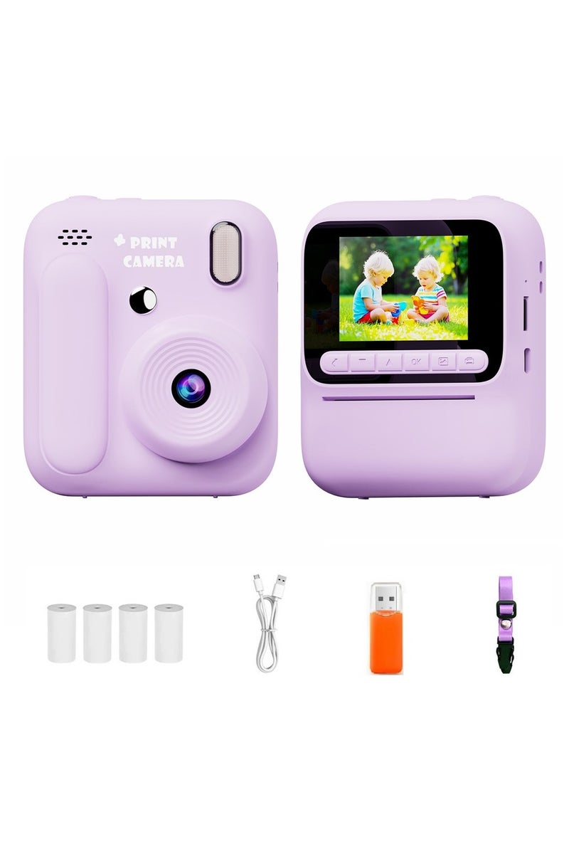 بلو فاير كاميرا طباعة فورية للأطفال بدقة 4800W، شاشة 2.4 بوصة IPS، فيديو 1080p، طباعة حرارية، ألعاب، MP3، بطارية 3 ساعات، دعم ذاكرة حتى 128GB – هدية مثالية للأطفال - Image 2