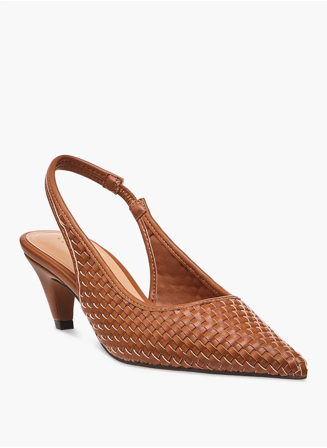 سيليست Women's Pointed Toe Slip-On Shoes with Kitten Heels