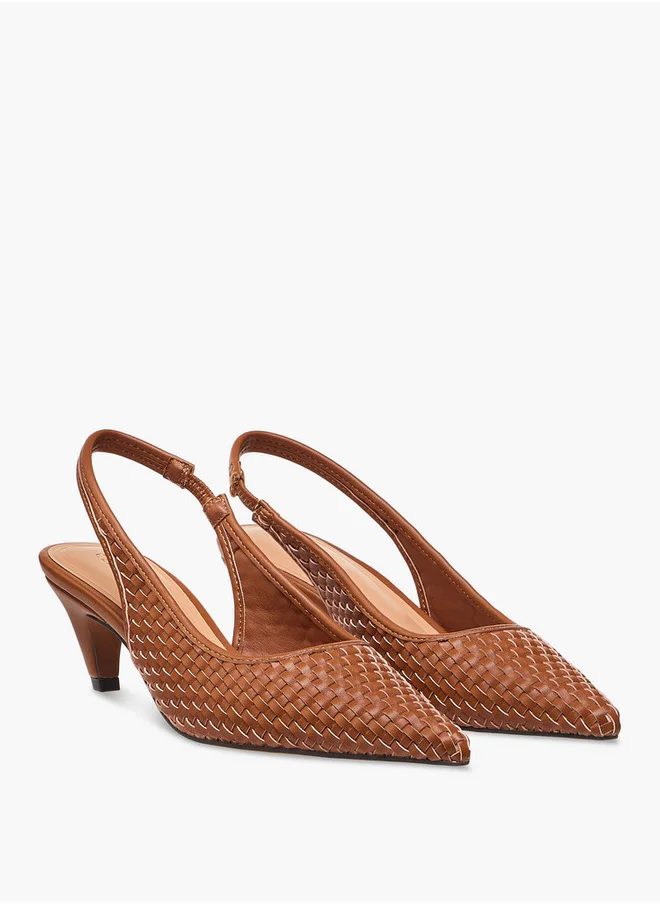 سيليست Women's Pointed Toe Slip-On Shoes with Kitten Heels