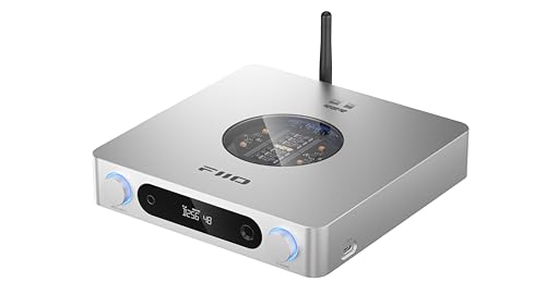 FiiO K13 R2R Desktop DAC Headphone Amp HighFidelity 24Bit R2R DAC Powerful 2400mW Output LDAC Bluetooth Streaming Dual Power Supply 10Band PEQ Balanced XLR RCA Audio Output Silver - Image 1