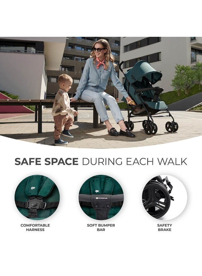 Kinderkraft Tik Stroller  Green Forest - Image 3