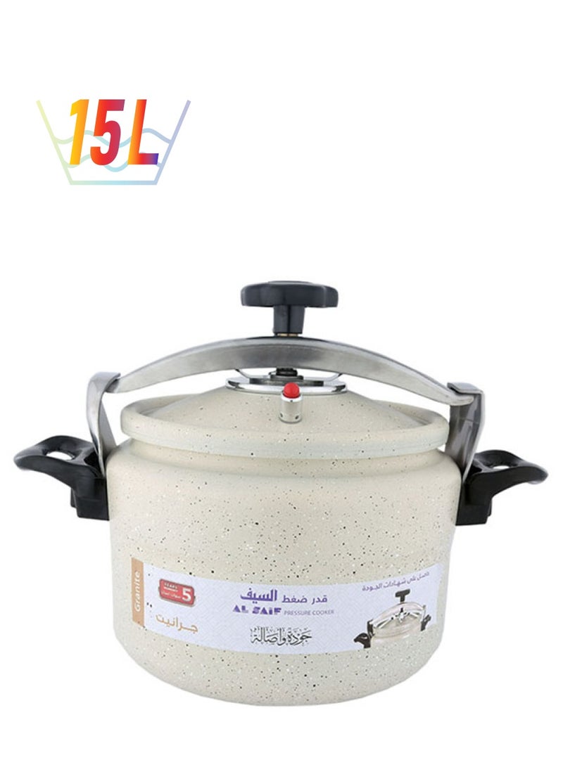 Alsaif Al Saif Aluminium Granite Pressure Cooker Granite 15Liters - Image 1
