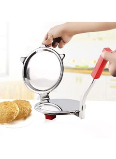Loukya Loukya Stainless Steel Puri Maker Press Machine with Handle Manual Stainless Steel Roti Press PapadKhakhraChapati Maker  - Image 3