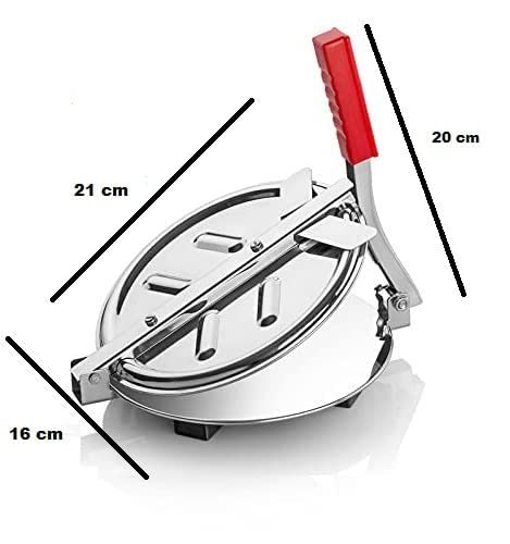 Loukya Loukya Stainless Steel Puri Maker Press Machine with Handle Manual Stainless Steel Roti Press PapadKhakhraChapati Maker  - Image 4