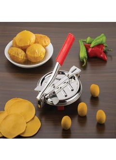 Loukya Loukya Stainless Steel Puri Maker Press Machine with Handle Manual Stainless Steel Roti Press PapadKhakhraChapati Maker  - Image 5