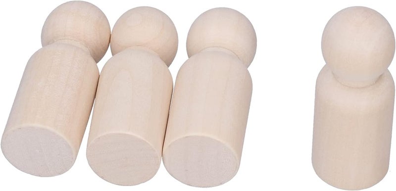 RASTKY Wooden Peg Dolls Craft Kit Smoothly Polished for DIY Painting, Set of 10 Perfect for Children's Toys Color Painting Ornaments (Male Puppet) - Image 3