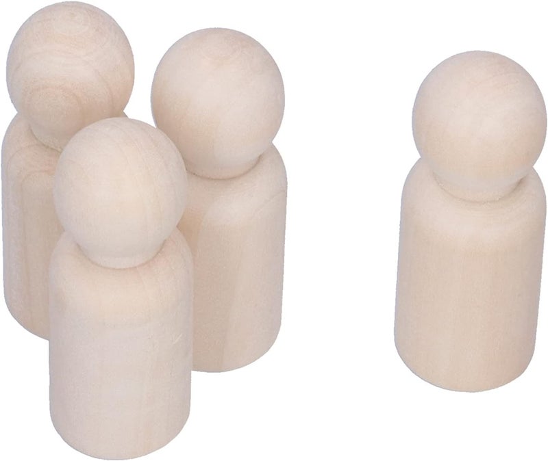 RASTKY Wooden Peg Dolls Craft Kit Smoothly Polished for DIY Painting, Set of 10 Perfect for Children's Toys Color Painting Ornaments (Male Puppet) - Image 4