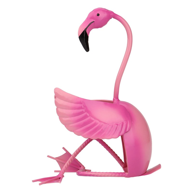 Flamingo Wine Holder Pink Metal Sculpture Practical Ornament - Creative Wine Rack Home Decoration for Interior Decor - Image 1