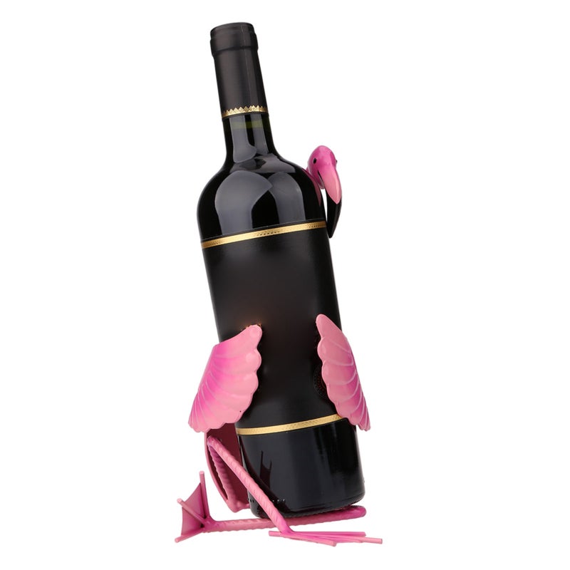 Flamingo Wine Holder Pink Metal Sculpture Practical Ornament - Creative Wine Rack Home Decoration for Interior Decor - Image 4
