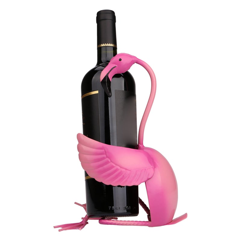 Flamingo Wine Holder Pink Metal Sculpture Practical Ornament - Creative Wine Rack Home Decoration for Interior Decor - Image 3