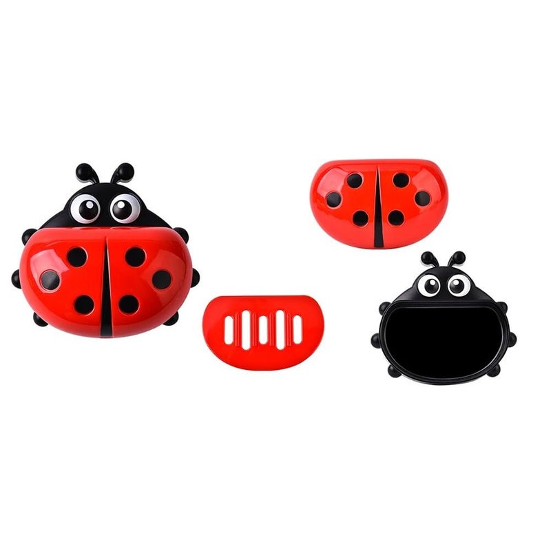 Prostuff.In Ladybug Shape Double Layer Soap Box Dish Holder with Cover for Bathroom Storage Random Color 1Pcs - Image 4