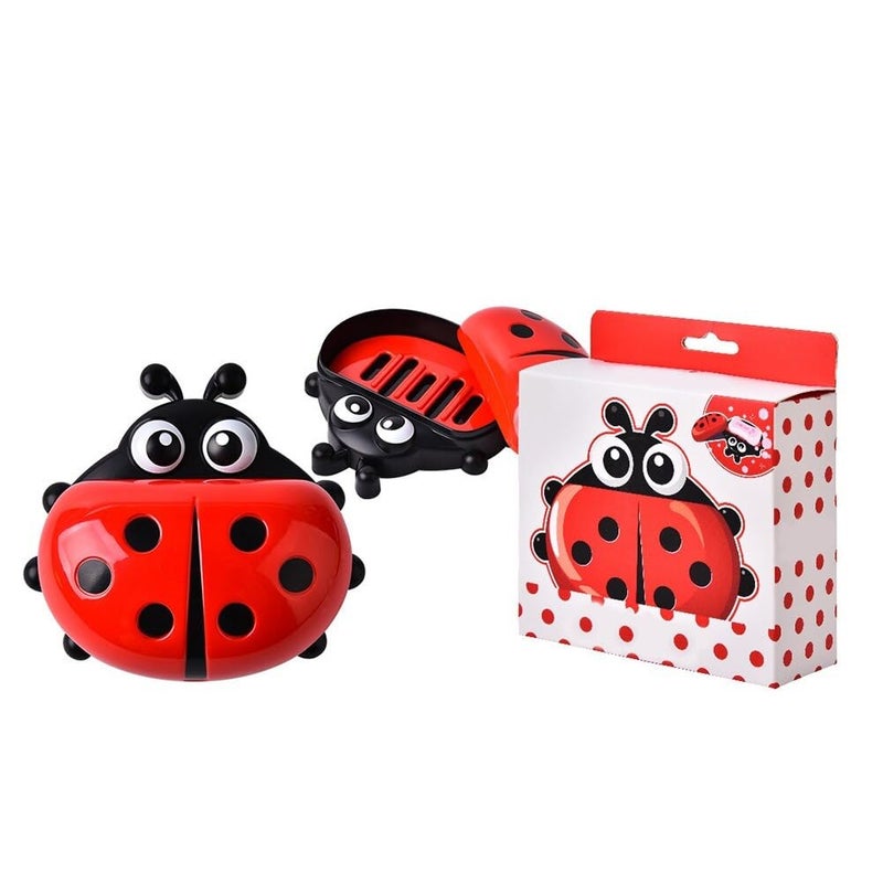 Prostuff.In Ladybug Shape Double Layer Soap Box Dish Holder with Cover for Bathroom Storage Random Color 1Pcs - Image 5